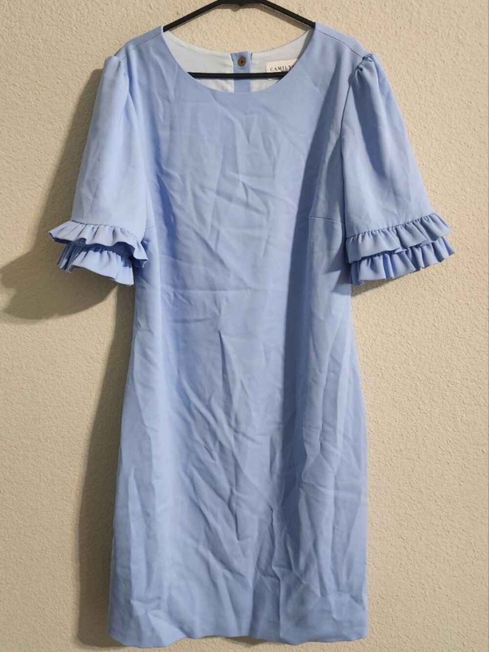 Camilyn Beth Women’s Shift Dress Light Blue Ruffle Sleeves size 8